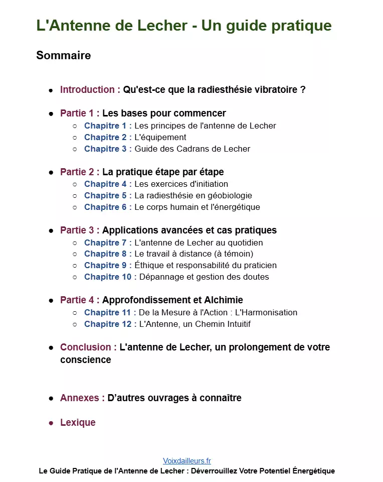 sommaire lecher